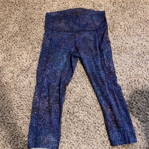 Lululemon Fast and Free Crop 19” Polar Lights Blue Multi